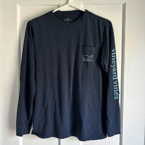 Vineyard Vines Boys Long Sleeve Whale Pocket Tee (size L/16)